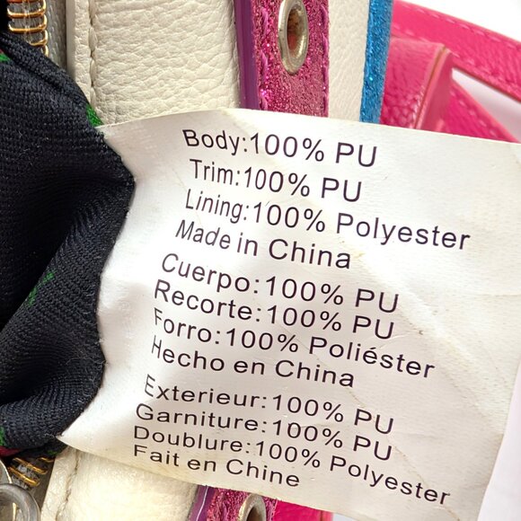 Betsey Johnson Roller Skate Blue Pink Yellow Rainbow Glitter Crossbody Bag Purse - Picture 12 of 12